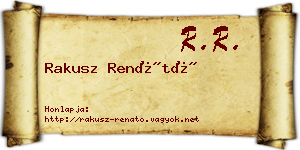 Rakusz Renátó névjegykártya