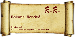 Rakusz Renátó névjegykártya