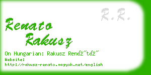 renato rakusz business card